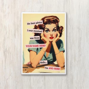 Lustig Retro Wand Kunst Personalisierte Vintage Kunstvolle Wohnkultur Beste Beratung schrulligen Wand Kunst Statement Dekoration Housewarming Geschenk für Sie
