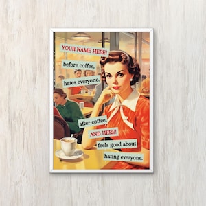 Innenwanddekor Angepasst Vintage Galerie Wand-Kunst Ästhetische Hauptdekoration Poster Lustig Kunstvoller Druck Quirky Art Hostessen Geschenk