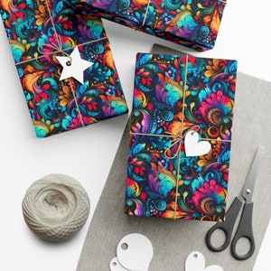 Carta da regalo Paisley arcobaleno Carta da regalo unica e colorata Copertina regalo con finitura satinata per qualsiasi occasione speciale di Agnes Pembroke