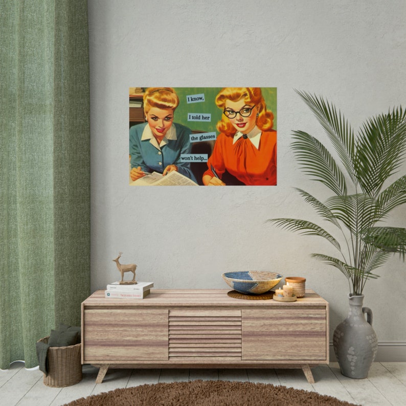 Funny Poster Wall Art Mid Century Modern Decor Living Room Retro Poster ...