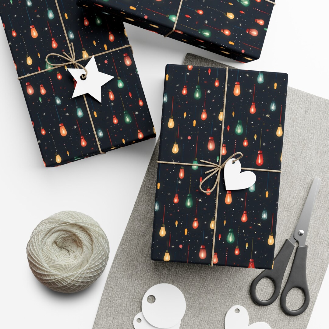 Retro Gift Wrap Paper Christmas Gift Wrapping Holiday Gift Box Wrap ...