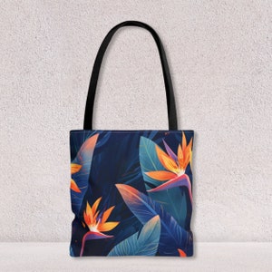 Sac de créateur unique avec imprimés de fleurs d'oiseau de paradis Sac d'école ou d'ordinateur portable personnalisé Cadeau unique pour femme par Agnes Pembroke