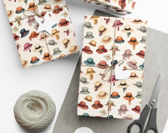 Unique Wrapping Paper Fashion Party Gift Wrap Fabulous Birthday Gift Wrapping Decorative Wrapping Fancy Hats Decor Packaging Paper