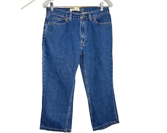 Vaqueros Capri estilo años 90 de Gap, corte bota, color azul, talla 8, 30x20.