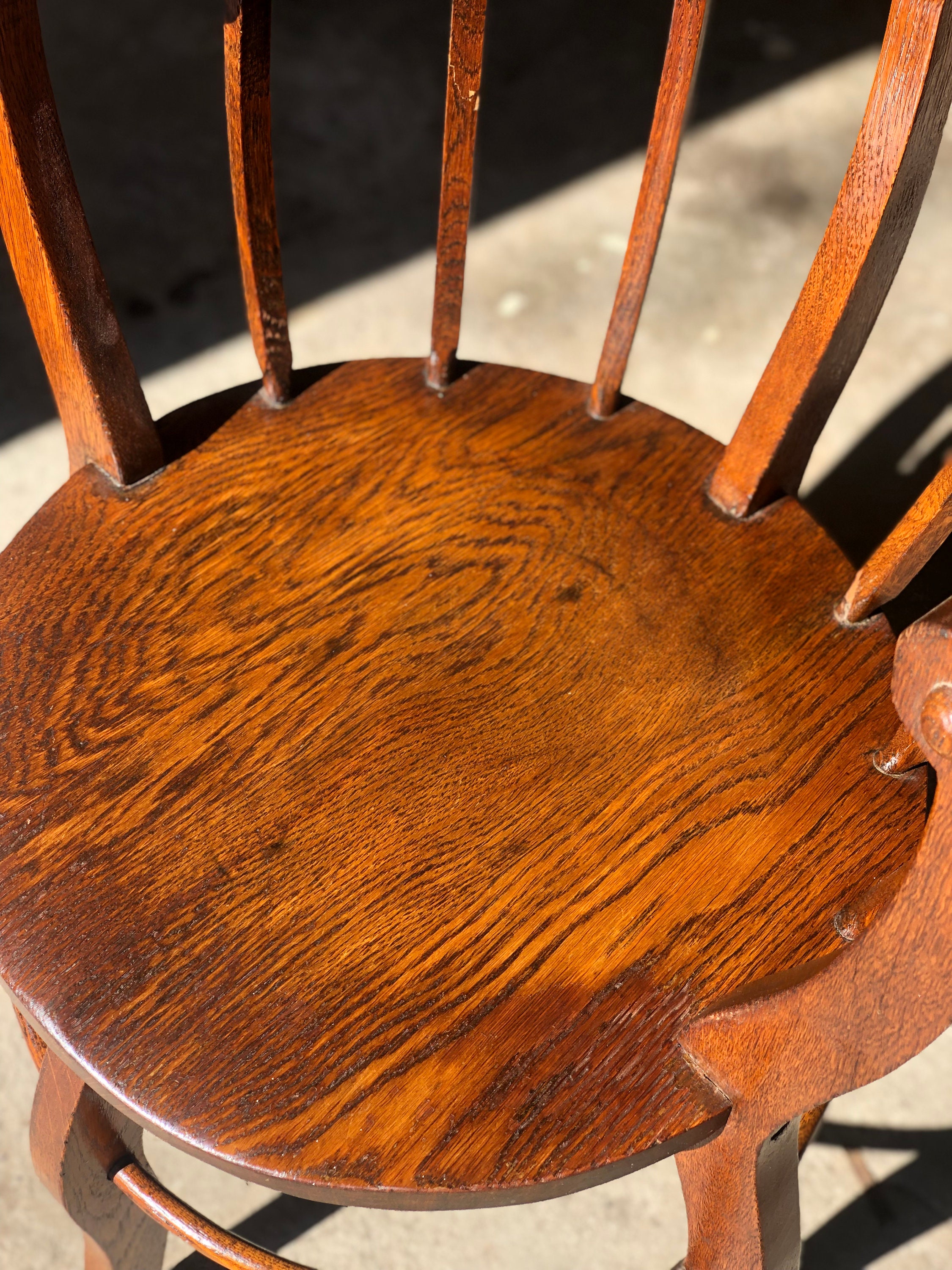 Antique Round Barrel Back Chair Etsy