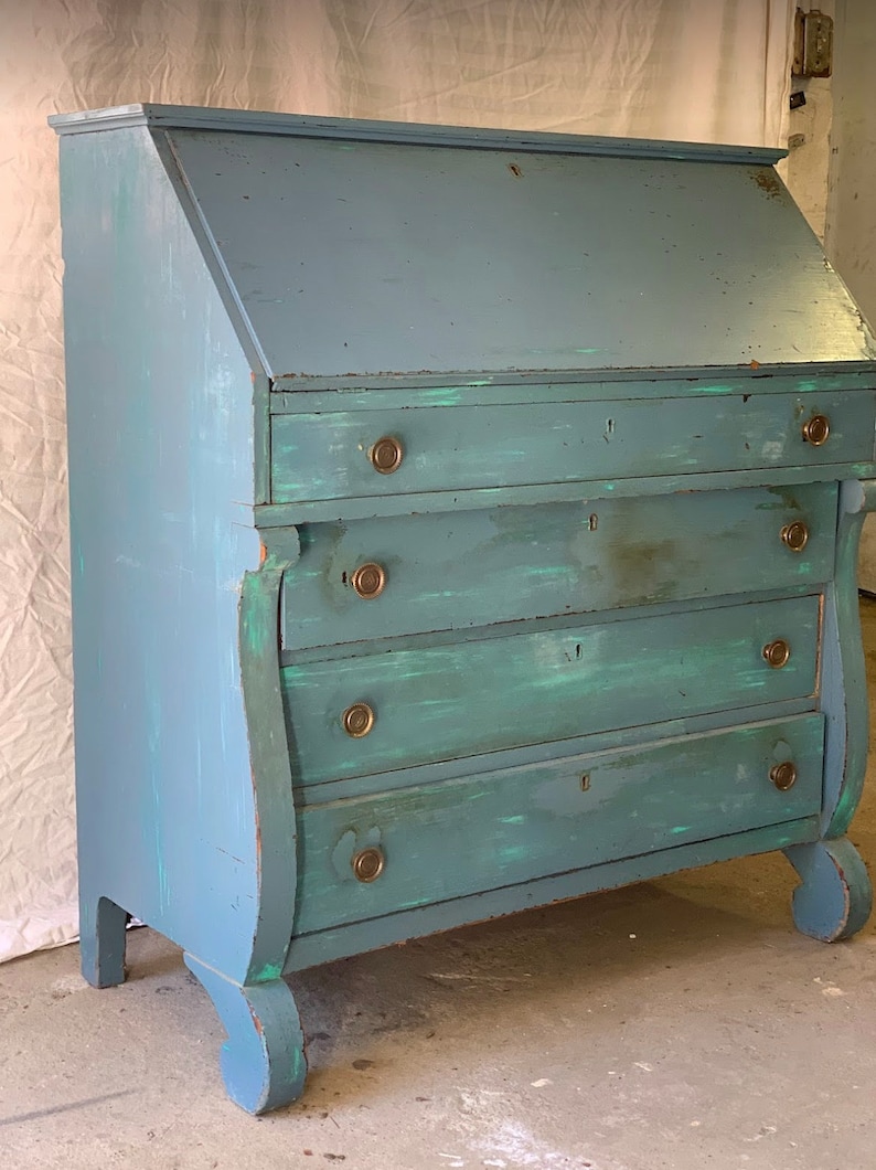 Antique Painted Secretary Desk Etsy
