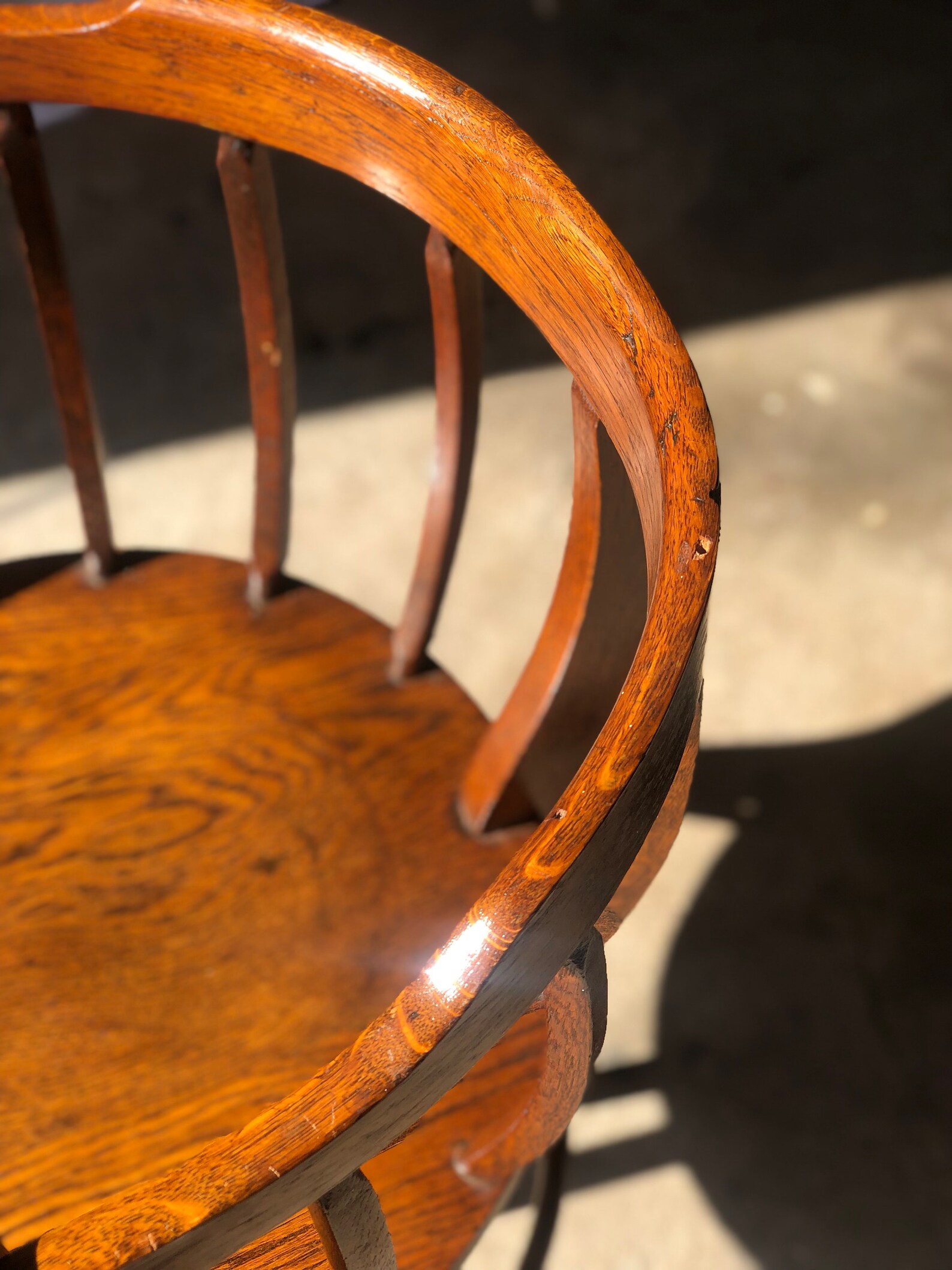 Antique Round Barrel Back Chair Etsy