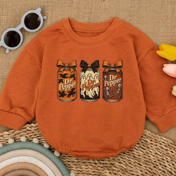 Halloween Dr Pepper Coquette Baby Romper, Cute Ghost Spooky Season Bodysuit, Halloween Baby Outfit, Fall Baby Clothes, Baby Shower Gift