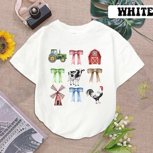 Cute Farm Animal Coquette Baby Romper Short Sleeves, Chicken Cow Baby Bodysuit, Farm Chicken Romper, Chicken Lover Gift