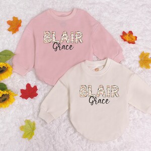 Personalized Baby Girl Baby Romper Sweatshirt, Going Home Bodysuit, Baby Girl Clothing, Custom Name Romper