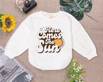 Here Comes The Sun Baby Romper Sweater, Coming Home Romper, Baby Sun Bodysuit, Baby Shower Gift