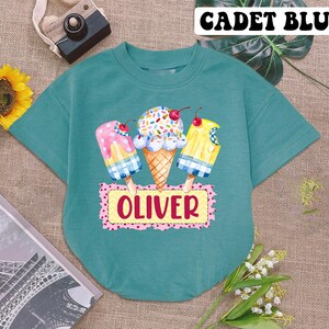 Personalized Ice Cream Baby Romper Short Sleeves, Summer Birthday Bodysuit, Ice Cream First Birthday Romper, 1St Birthday Outfit