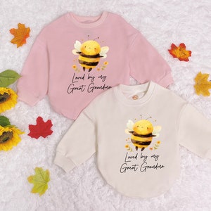 Loved By My Great Grandma Baby Romper Sweatshirt, Personalized Grandma&#39;s Baby Romper, Baby Bodysuit, Newborn Outfit