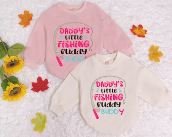 Daddy's Fishing Buddy Baby Romper Sweatshirt, Newborn Baby Romper, Bodysuit, Infant Clothing
