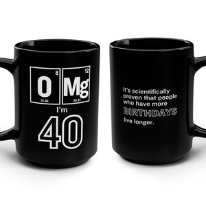 Taza de ciencia para el 40.º cumpleaños: regalo de la tabla periódica para un científico