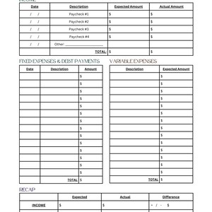 Elegant Monthly Budget Planner
