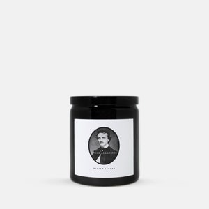 Edgar Allan Poe Portrait Ceramic Candle Classic Literature Gifts (8 oz)