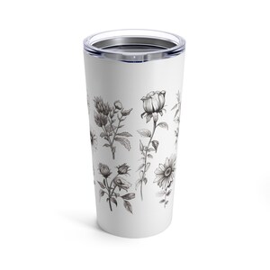 Flower Art Tumbler Stainless steel tumbler Insulated tumbler Double-walled tumbler 20oz travel tumbler BPA-free tumbler 20oz coffee tumbler