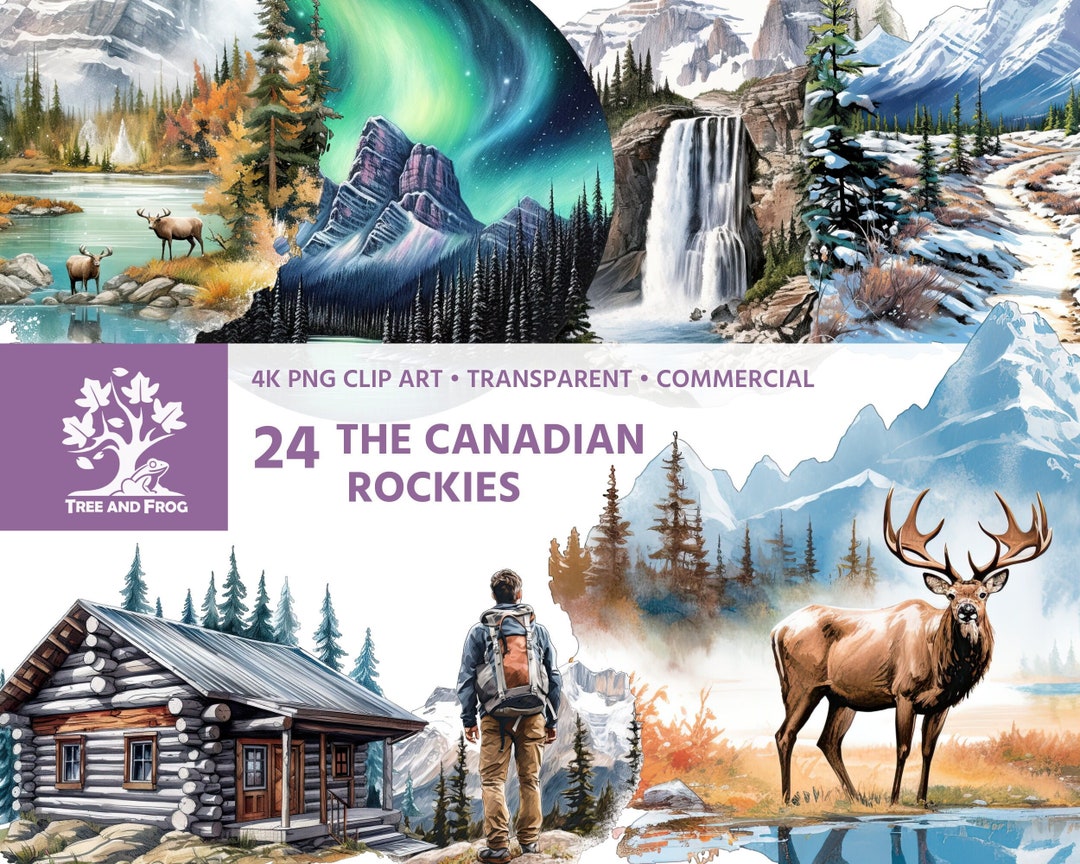 24 PNG Canadian Rockies Clipart Range Cabin Hiking Wildlife Canada ...