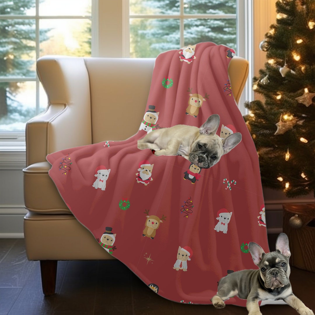 Christmas French Bulldog Blanket, French Bulldog Lover Gift, Soft