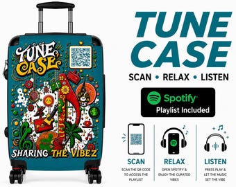 チューンケース｜音楽プレイリストQRコードスーツケース｜旅行用スーツケース｜旅行者向け共有プレイリスト