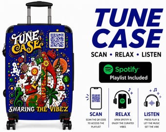 Tune Case | Music Playlist QR Code Suitcase | Travel Suitcase  | Shareable Playlist for Travelers