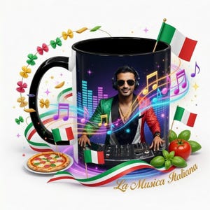 Italian Music QR Code Mug | Scan for Spotify Playlist, Rome Vibes
