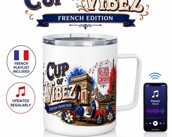 Exemplar von Tasse von Vibez | Italienische Kaffeetasse mit Spotify Playlist QR Code | Italienisches Geschenk für Italien-Liebhaber |  Thermobecher, 10oz