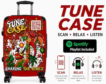 Tune Case | Music Playlist QR Code Suitcase | Travel Suitcase  | Shareable Playlist for Travelers