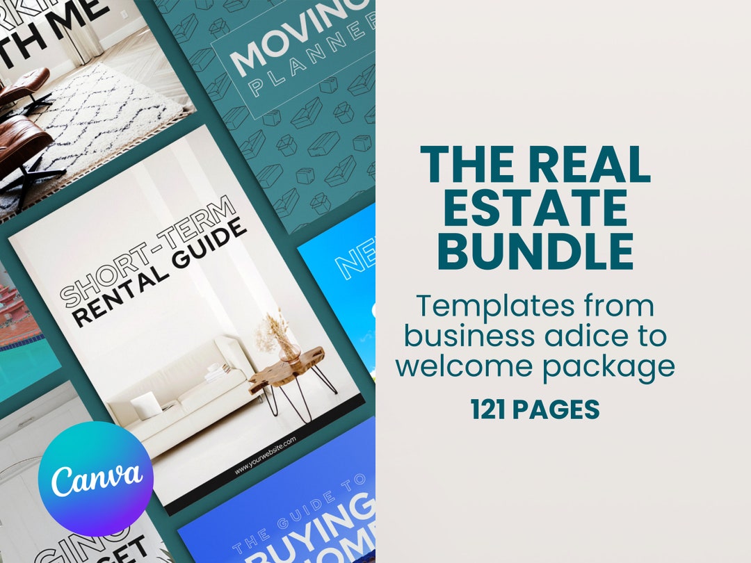 The Real Estate Bundle Canva Editable Templates Business Advice and ...