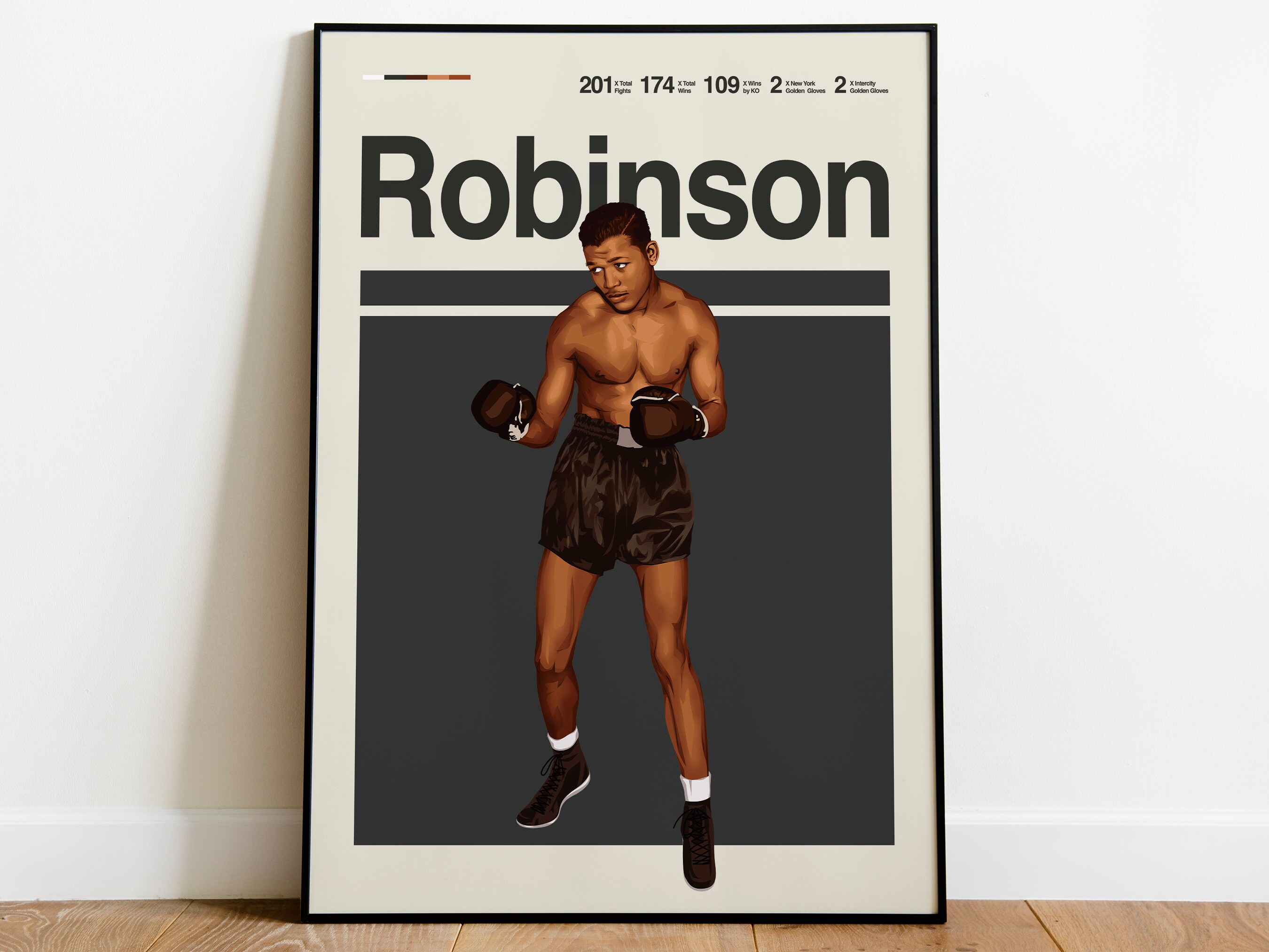 Sugar Ray Robinson Poster Boxing Wall Art Minimalist Mid - Etsy