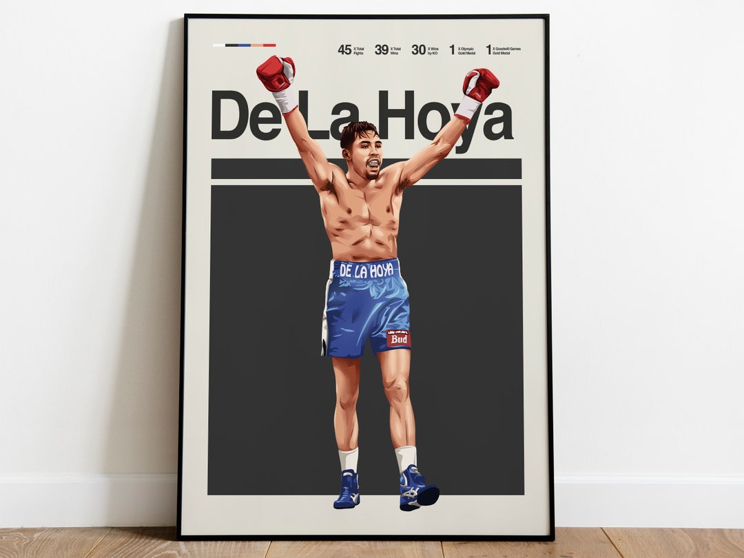 Oscar De La Hoya Poster Boxing Wall Art Minimalist Mid - Etsy