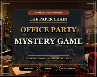 Office Party Mystery Game Printable Digital | The Paper Chain | No-Murder Holiday Team Building Adult Game Night Instant Download