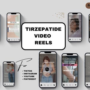Tirzepatide reels, Weight Loss videos reels, tirzepatide canva template, Weight Loss Instagram videos, Med spa reels, Weight Loss