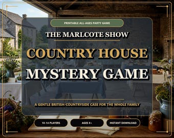 Country House Mystery Game Printable, All-Ages Family Party Activity, British Countryside Whodunit Instant Download Digital Game