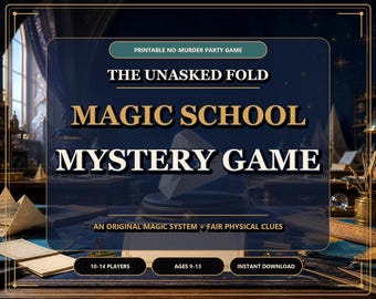 Digital Magic School Mystery Game, Printable No-Murder Party for Teens & Kids, Instant Download Activity, Ages 9-13 Gift