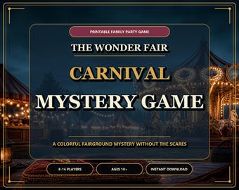 Carnival Mystery Game Digital Printable Party for Families & Teens | Fairground Wonder Fair Group Activity Instant Download