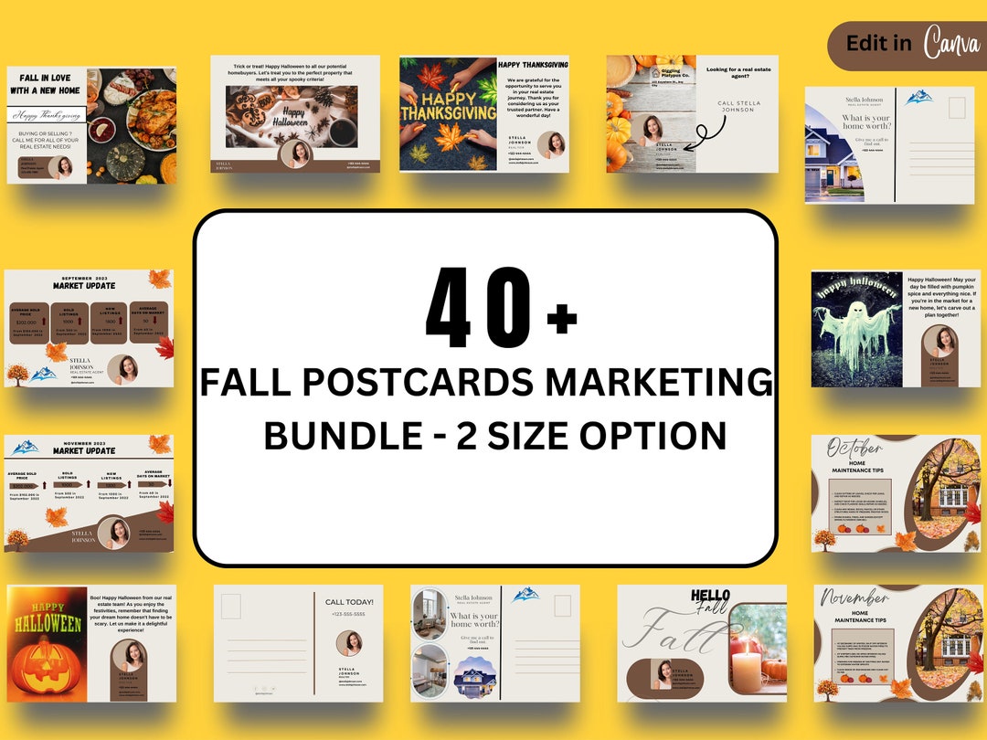 40 Real Estate Fall Bundle Postcards fall Real Estate Etsy