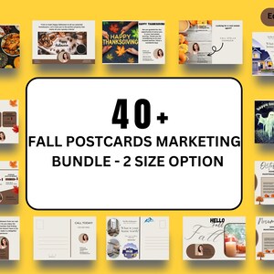 40 Herbst-Bundle-Postkarten, Herbst-Immobilienpostkartenpaket, Maklerlandwirtschaft, Immobilienmarketing, bearbeitbare Vorlagen, Postkarten