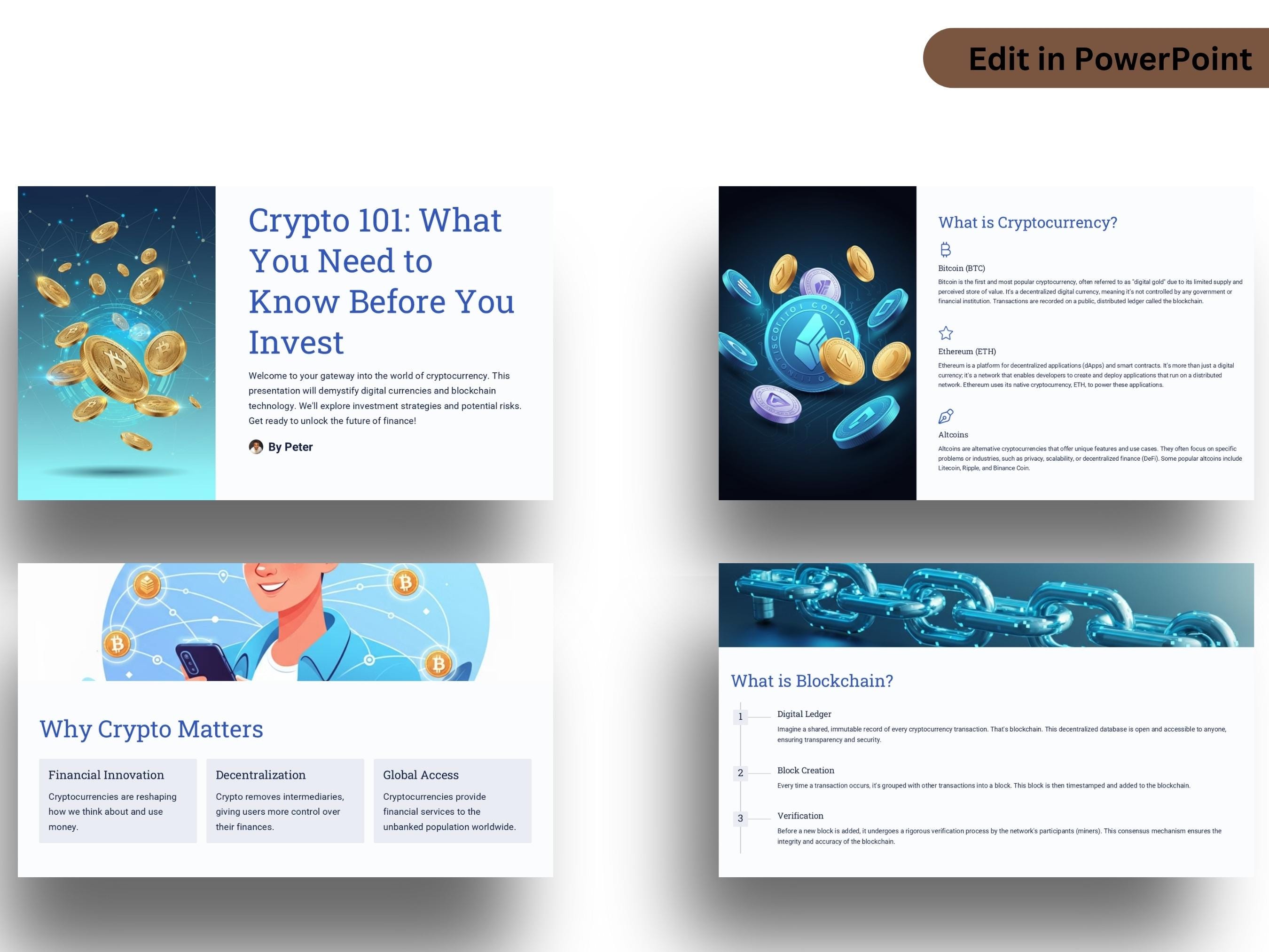 PowerPoint on Cryptocurrency Fundamentals, Cryptocurrency Basics |  Beginner’s Guide to Investing PowerPoint, Crypto Investing 101