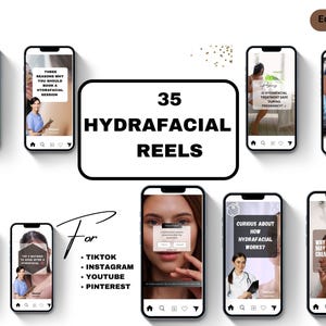 35 Hydrafacial Instagram Video Reels Templates | Skincare Template | Facial Treatment Social Media Posts | Hydrafacial Reels Templates