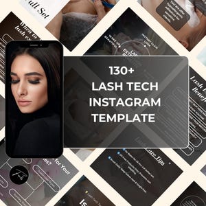 Lash Tech Artist Instagram Template | Lash Stylist Post Templates | Lash Tech Instagram Post | Lash Extension Post | Lash Tech Social Media