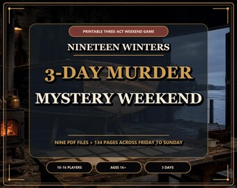 Printable 3-Day Murder Mystery Game Kit | Adult Weekend Party Activity | Host Your Own DIY Murder Mystery Digital Download