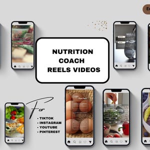 Nutrition Coach Instagram Reels Videos | Nutrition Instagram Templates | Nutritionist Reels Templates | Food Blogger | Health Coach | CANVA