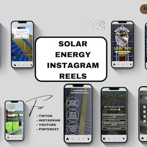 25 Solar panel reels videos template  ,  Photovoltaic  video , renewable Energy instagram reels , Solar Energy tiktok reels