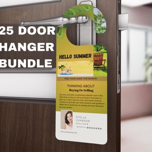 25 Real Estate Door Hanger, Real Estate Door Tag, Realtor Neighbor Sell, Real Estate Marketing, Real Estate Farming, Realtor Door Knocking
