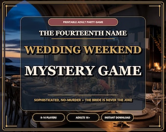Wedding Weekend Mystery Game Digital | Printable Adult Party Game for Sophisticated Bridal Shower, Bachelorette & Engagement