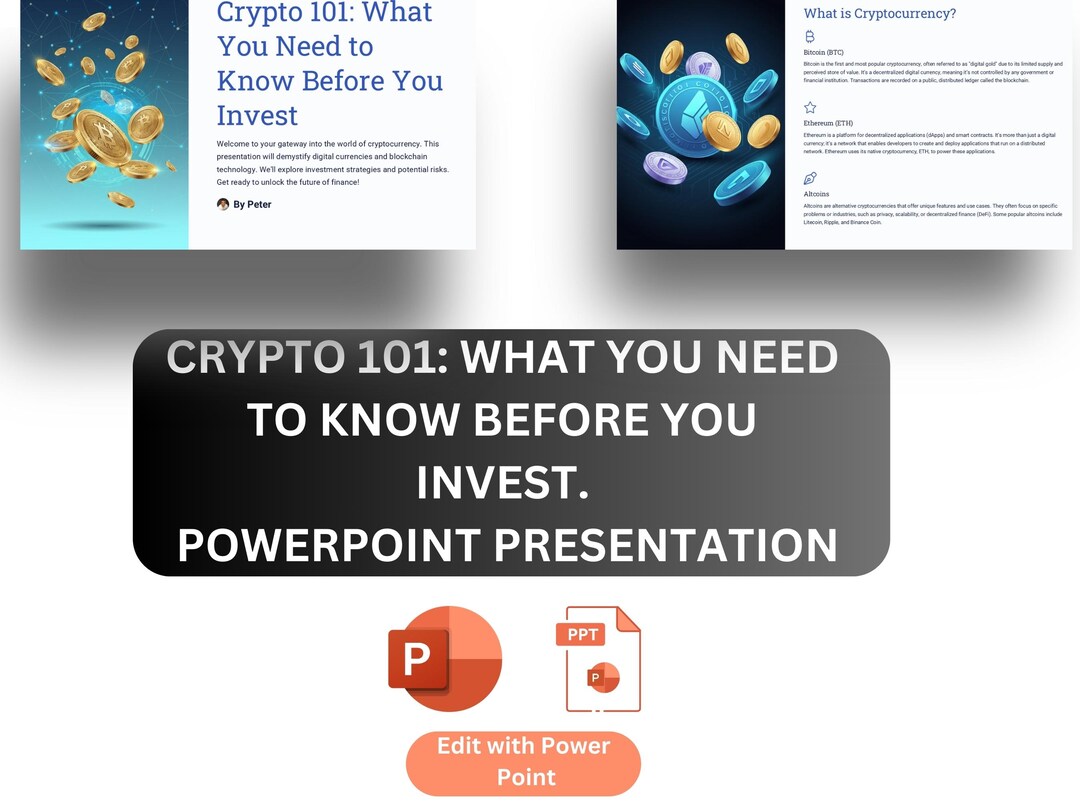 Powerpoint on Cryptocurrency Fundamentals, Cryptocurrency Basics |  Beginner’s Guide to Investing Powerpoint, Crypto Investing 101 - Etsy
