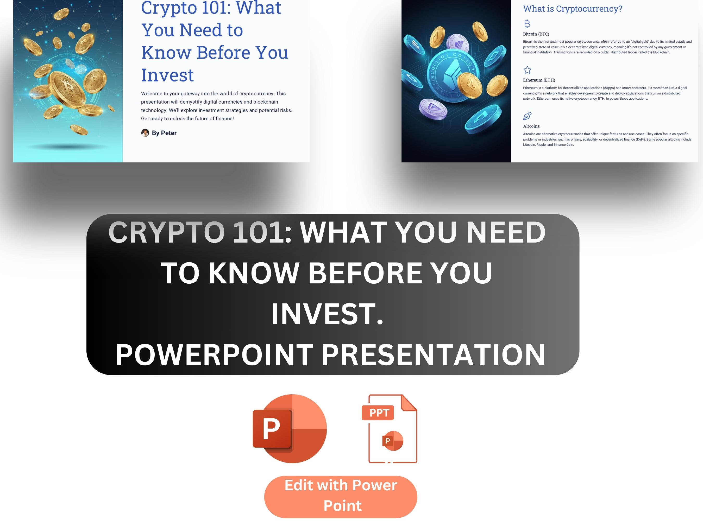 PowerPoint on Cryptocurrency Fundamentals, Cryptocurrency Basics |  Beginner’s Guide to Investing PowerPoint, Crypto Investing 101