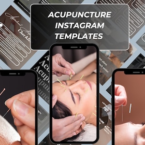 100 Acupuncture Social Media Templates | Canva Instagram Templates for Acupuncturists | Acupuncture Instagram Carousel Posts